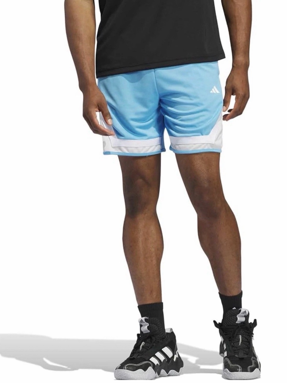 Adidas Pro Block Athletic Shorts 7” IM8506 Light Blue/White Men’s Size XL